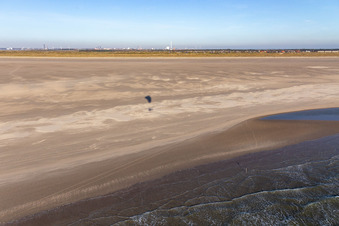 Vue aérienne de Plage de Fanoe Bath à Fanø dans le département Syddanmark, Danemark