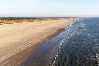 Vue oblique de Cerfs-volants sur la plage à Fanø dans le département Syddanmark, Danemark