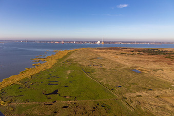 Enregistrement par drone de Parc national de la mer des Wadden à Fanø dans le département Syddanmark, Danemark