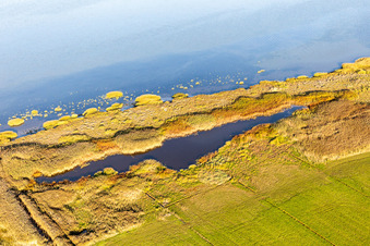 Vue d'oiseau de Parc national de la mer des Wadden à Fanø dans le département Syddanmark, Danemark