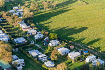 Nouveau camping, Sønderho à Fanø dans le département Syddanmark, Danemark hors des airs