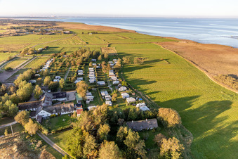 Nouveau camping, Sønderho à Fanø dans le département Syddanmark, Danemark vue d'en haut