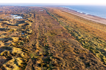 Vue oblique de Parc national de la mer des Wadden à Fanø dans le département Syddanmark, Danemark