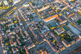 Vue aérienne de Centre à le quartier Ludwigsburg-Mitte in Ludwigsburg dans le département Bade-Wurtemberg, Allemagne