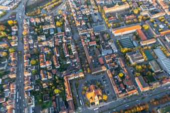 Vue aérienne de Église Friedenskirche à Karlsplatz à Ludwigsburg dans le département Bade-Wurtemberg, Allemagne