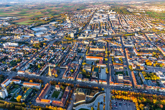 Vue oblique de Centre à le quartier Ludwigsburg-Mitte in Ludwigsburg dans le département Bade-Wurtemberg, Allemagne