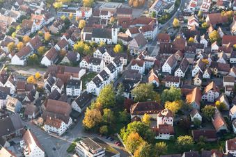 Vue aérienne de L'hôtel de ville à Korntal-Münchingen dans le département Bade-Wurtemberg, Allemagne