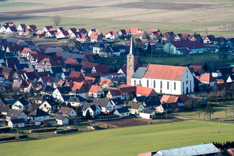 Enregistrement par drone de Schleithal dans le département Bas Rhin, France