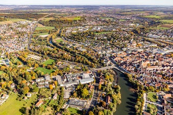 Photographie aérienne de Zone riveraine du Neckar - cours de la rivière à Nürtingen dans le département Bade-Wurtemberg, Allemagne