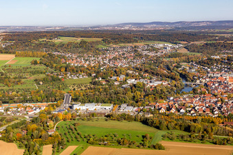 Nürtingen dans le département Bade-Wurtemberg, Allemagne depuis l'avion