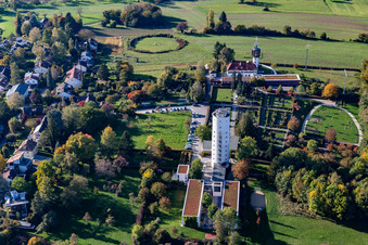 Vue aérienne de Auberge de jeunesse DJH Otto-Moericke-Tower Konstanz à le quartier Allmannsdorf in Konstanz dans le département Bade-Wurtemberg, Allemagne