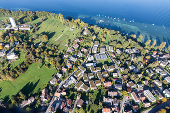 Vue oblique de Zones riveraines du lac de Constance à le quartier Allmannsdorf in Konstanz dans le département Bade-Wurtemberg, Allemagne