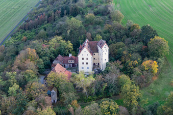 Vue d'oiseau de Château de Klingenberg à Wipfeld dans le département Bavière, Allemagne