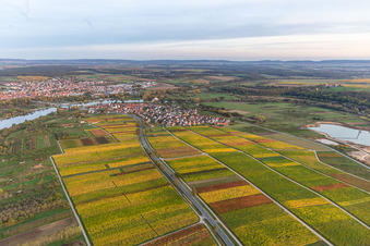 Quartier Astheim in Volkach dans le département Bavière, Allemagne d'en haut