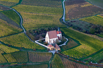 Chapelle de l'église de pèlerinage Maria im Weingarten à Volkach dans le département Bavière, Allemagne d'en haut