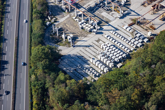 Vue aérienne de Pièces en béton Kleihues à Sennfeld dans le département Bavière, Allemagne