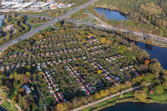 Vue aérienne de Association des jardins familiaux eV à Schweinfurt dans le département Bavière, Allemagne