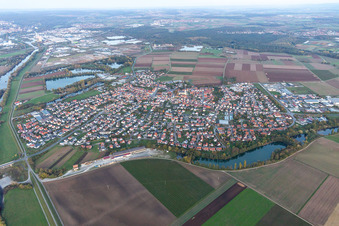 Vue aérienne de Grafenrheinfeld dans le département Bavière, Allemagne