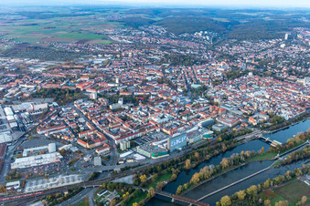 Vue oblique de Schweinfurt dans le département Bavière, Allemagne