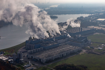 Vue aérienne de Moulin à papier Palm à Wörth am Rhein dans le département Rhénanie-Palatinat, Allemagne
