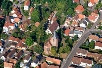 Vue aérienne de Église simultanée à Rohrbach dans le département Rhénanie-Palatinat, Allemagne