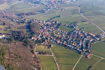 Vue aérienne de Gleisweiler dans le département Rhénanie-Palatinat, Allemagne