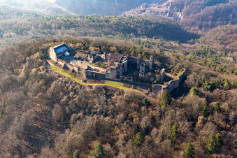 Madenburg à Eschbach dans le département Rhénanie-Palatinat, Allemagne vue d'en haut