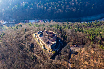 Photographie aérienne de Ruines du château de Landeck à Klingenmünster dans le département Rhénanie-Palatinat, Allemagne