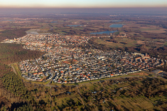 Vue oblique de Jockgrim dans le département Rhénanie-Palatinat, Allemagne