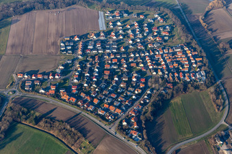 Vue d'oiseau de Quartier Hardtwald in Neupotz dans le département Rhénanie-Palatinat, Allemagne