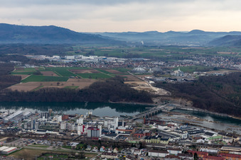 Vue aérienne de Evonik Industries à Rheinfelden dans le département Bade-Wurtemberg, Allemagne