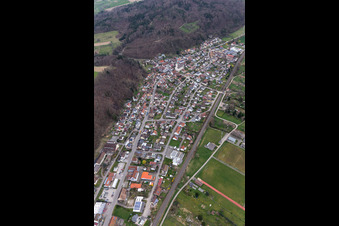 Vue aérienne de Schwörstadt dans le département Bade-Wurtemberg, Allemagne