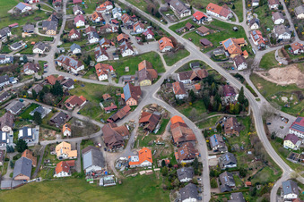 Vue aérienne de Todtmooser Straße à le quartier Rippolingen in Bad Säckingen dans le département Bade-Wurtemberg, Allemagne