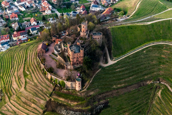 Vue aérienne de Complexe du château à le quartier Bühlweg in Ortenberg dans le département Bade-Wurtemberg, Allemagne