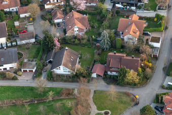 Vue oblique de Dans les Ries à le quartier Fessenbach in Offenburg dans le département Bade-Wurtemberg, Allemagne