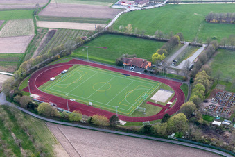 Vue aérienne de Terrains des installations sportives du stade Schaible à Offenburg dans le département Bade-Wurtemberg, Allemagne