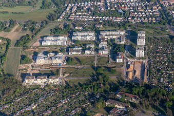 Image drone de Parc technologique à le quartier Rintheim in Karlsruhe dans le département Bade-Wurtemberg, Allemagne