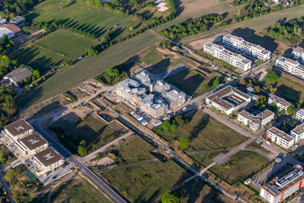 Chantier de construction du LTC - Linder Technology Campus dans la Wilhelm-Schickard-Straße dans le parc technologique Karlsruhe à le quartier Rintheim in Karlsruhe dans le département Bade-Wurtemberg, Allemagne d'en haut
