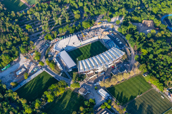 Photographie aérienne de Reconstruction du KSC Wildparkstadion à le quartier Innenstadt-Ost in Karlsruhe dans le département Bade-Wurtemberg, Allemagne