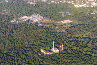 Reconstruction du KSC Wildparkstadion à le quartier Innenstadt-Ost in Karlsruhe dans le département Bade-Wurtemberg, Allemagne vue d'en haut