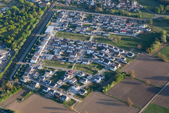 Vue aérienne de Nouvelle zone de développement Paul-Klee-Ring à Wörth am Rhein dans le département Rhénanie-Palatinat, Allemagne