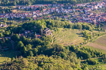 Vue aérienne de Château de Kropsburg à Sankt Martin dans le département Rhénanie-Palatinat, Allemagne