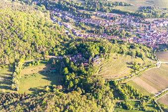 Vue oblique de Château de Kropsburg à Sankt Martin dans le département Rhénanie-Palatinat, Allemagne