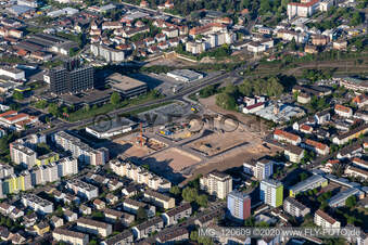 Vue aérienne de Chantier de construction devant Deutsche Telekom à Neustadt an der Weinstraße dans le département Rhénanie-Palatinat, Allemagne