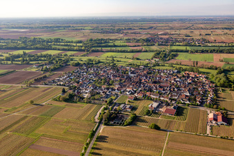 Vue aérienne de Venningen dans le département Rhénanie-Palatinat, Allemagne