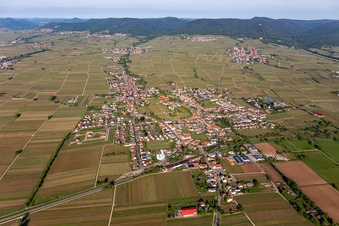 Vue aérienne de Edesheim dans le département Rhénanie-Palatinat, Allemagne