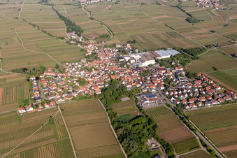 Vue aérienne de Vue des rues et des maisons dans les quartiers résidentiels à Böchingen dans le département Rhénanie-Palatinat, Allemagne