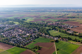 Enregistrement par drone de Quartier Billigheim in Billigheim-Ingenheim dans le département Rhénanie-Palatinat, Allemagne