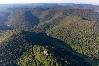 Vue oblique de Château de Meisteresel à Ramberg dans le département Rhénanie-Palatinat, Allemagne