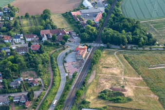 Vue aérienne de Hôtel-Restaurant à la Gare 1894 à Rohrbach dans le département Rhénanie-Palatinat, Allemagne